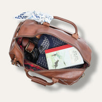 Atticus Leather Shoe Duffle in Cognac by Will Leather Goods