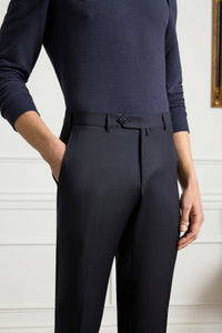 Parker Super 130s Wool Gabardine 'Platinum' Trouser in Midnight Blue (Modern Straight Fit) by Zanella