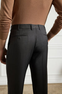 Parker Super 130s Wool Gabardine 'Platinum' Trouser in Medium Grey (Modern Straight Fit) by Zanella