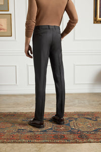 Parker Super 130s Wool Gabardine 'Platinum' Trouser in Medium Grey (Modern Straight Fit) by Zanella