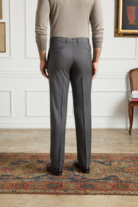Parker Super 130s Wool Gabardine 'Platinum' Trouser in Dark Grey (Modern Straight Fit) by Zanella