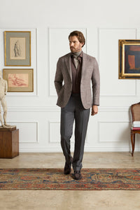 Parker Super 130s Wool Gabardine 'Platinum' Trouser in Dark Grey (Modern Straight Fit) by Zanella