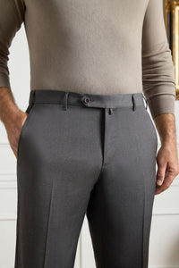 Parker Super 130s Wool Gabardine 'Platinum' Trouser in Dark Grey (Modern Straight Fit) by Zanella