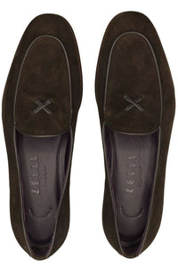X Italian Sueded Goatskin Loafer in Nicotine by Zelli Italia