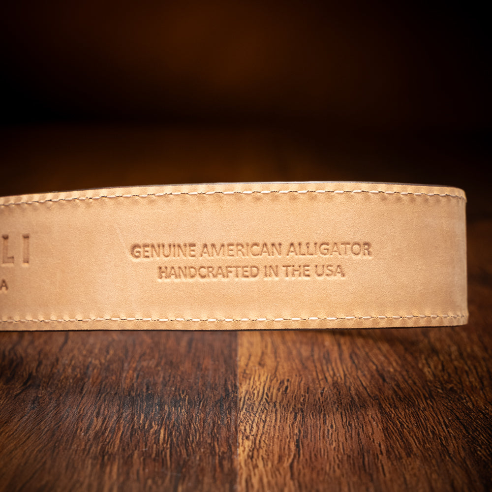 Genuine American Alligator Belt in Bordeaux by Zelli Italia