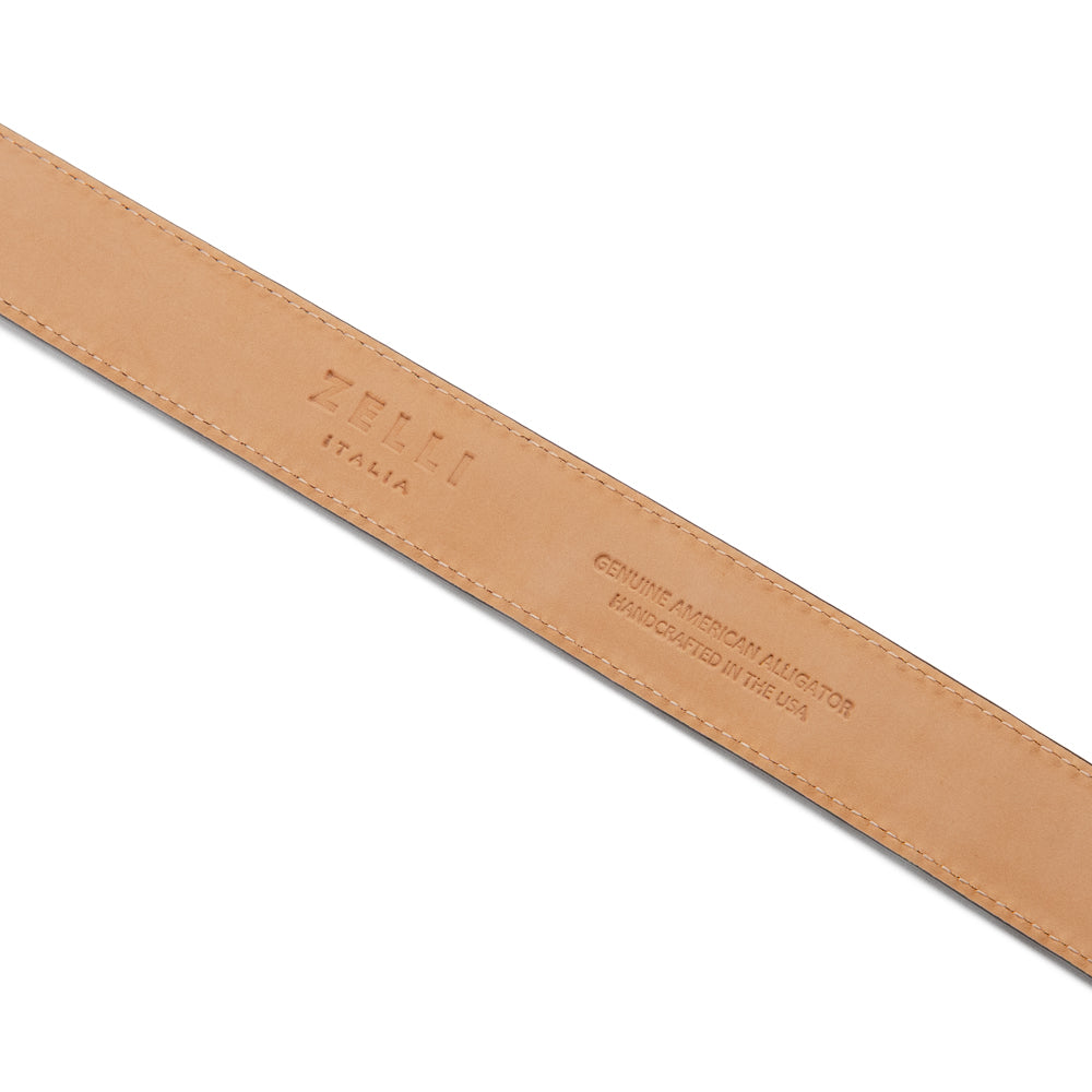Genuine American Alligator Belt in Bordeaux by Zelli Italia