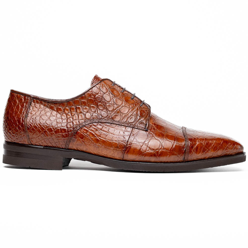 Andrea Crocodile Lace Up in Cognac by Zelli Italia