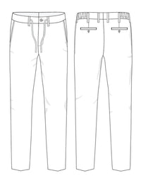Linen Chambray Twill Drawstring Pants in Choice of Colors (Arona Modern Fit) by Ballin