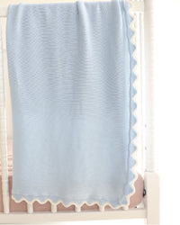 Cotton Cashmere Finley Scallop Edge Baby Blanket (Choice of Colors) by Alashan Cashmere