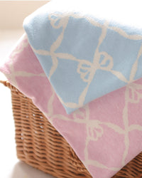 Cotton Cashmere Ellis Bow Pattern Baby Blanket (Choice of Colors) by Alashan Cashmere
