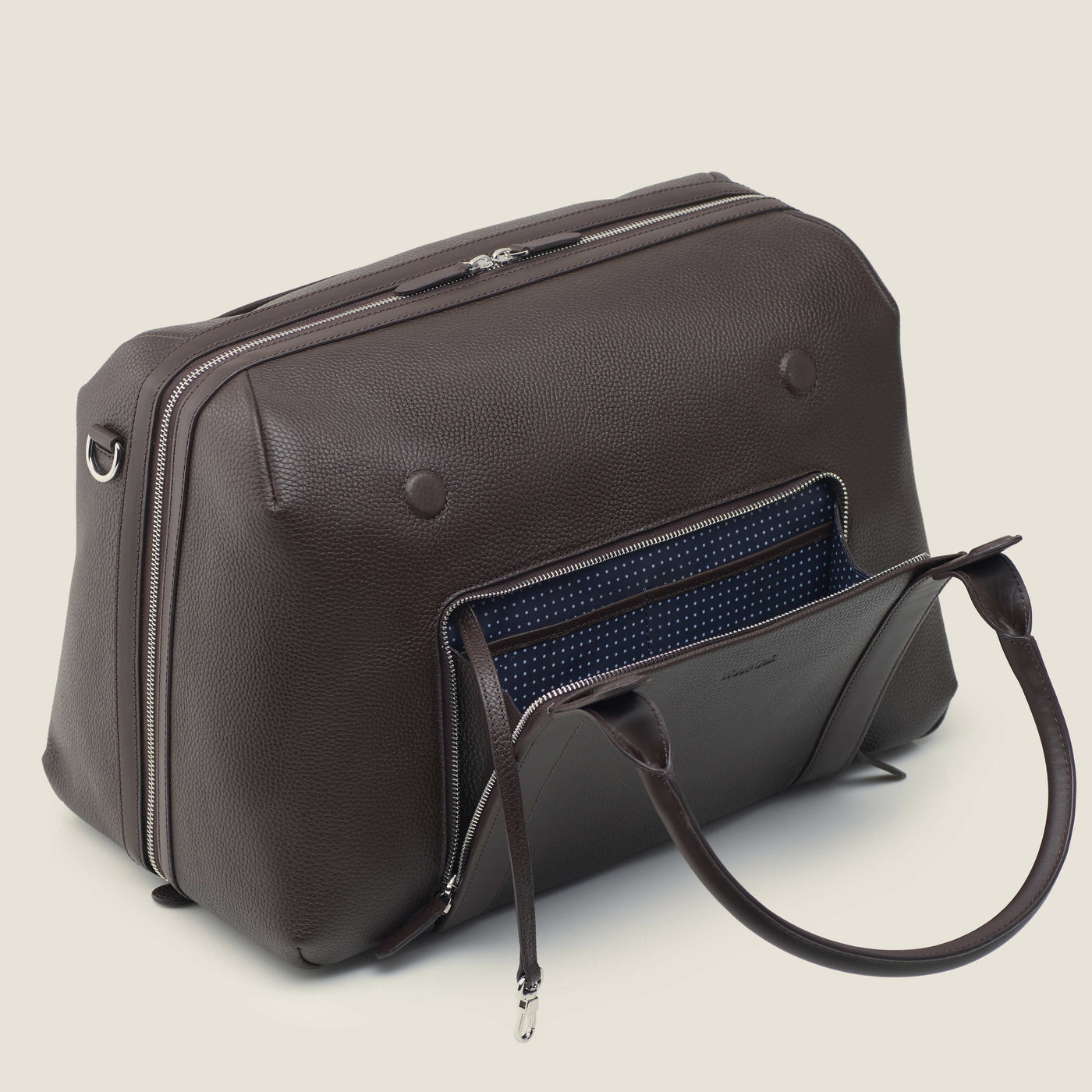 Duffle Leather Suitcase in Chocolate by Wool & Oak