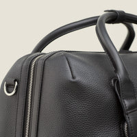 Duffle Leather Suitcase in Jet Black by Wool & Oak