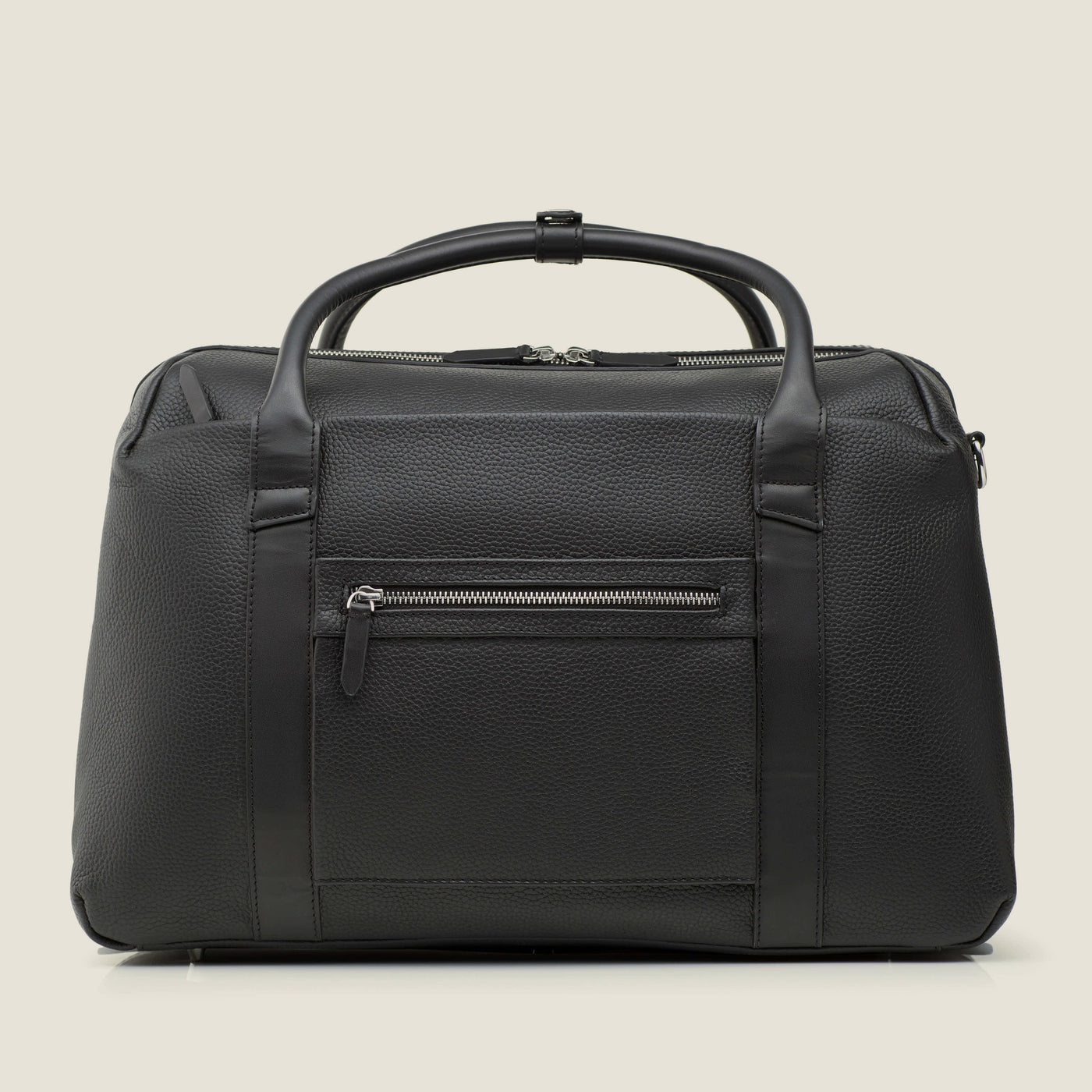 Duffle Leather Suitcase in Jet Black by Wool & Oak