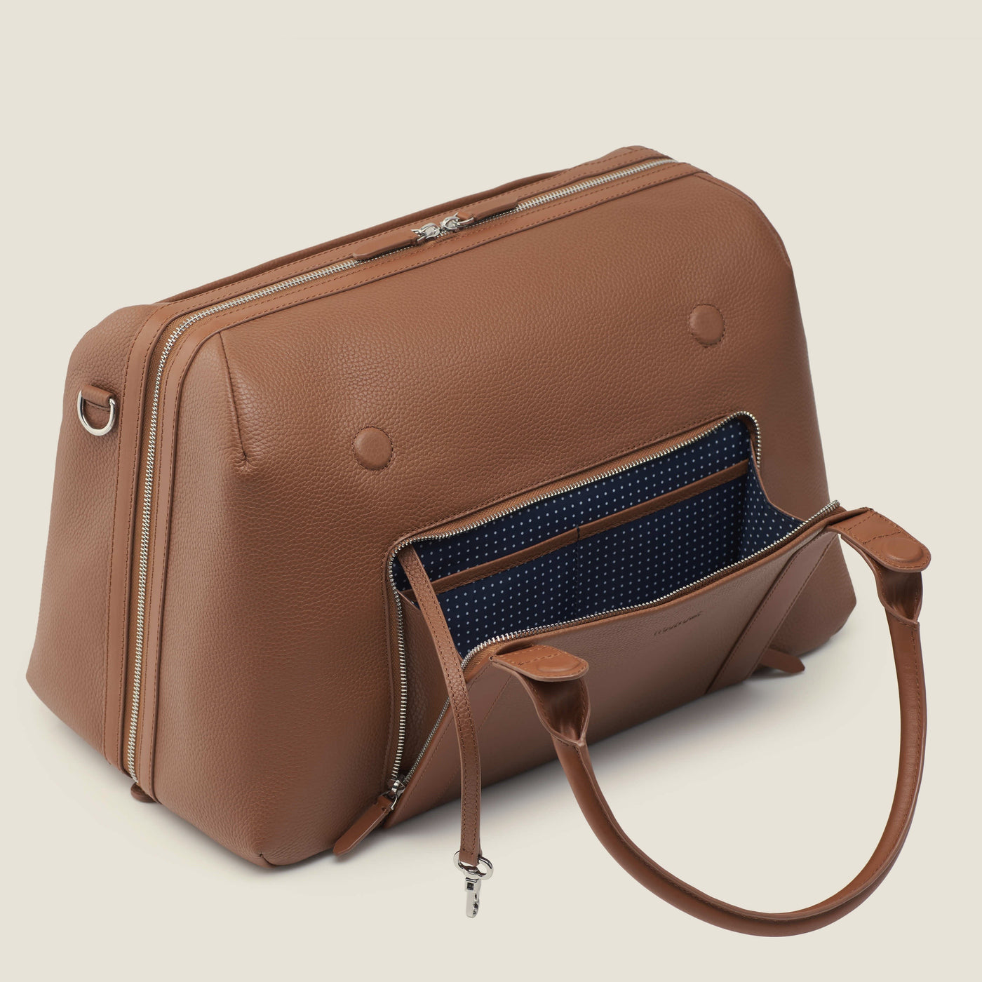 Duffle Leather Suitcase in Sand by Wool & Oak