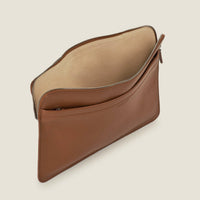 Porto 14" Leather Convertible Laptop Sleeve in Sand by Wool & Oak