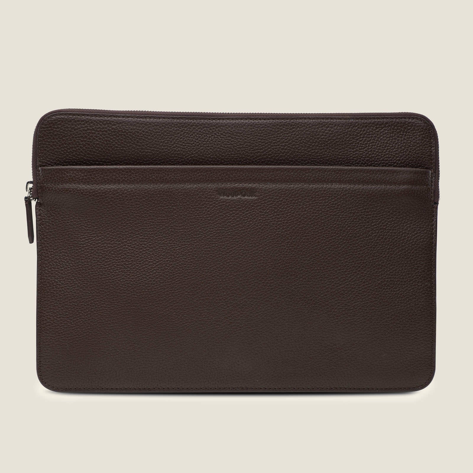 Porto 14" Leather Convertible Laptop Sleeve in Chocolate by Wool & Oak