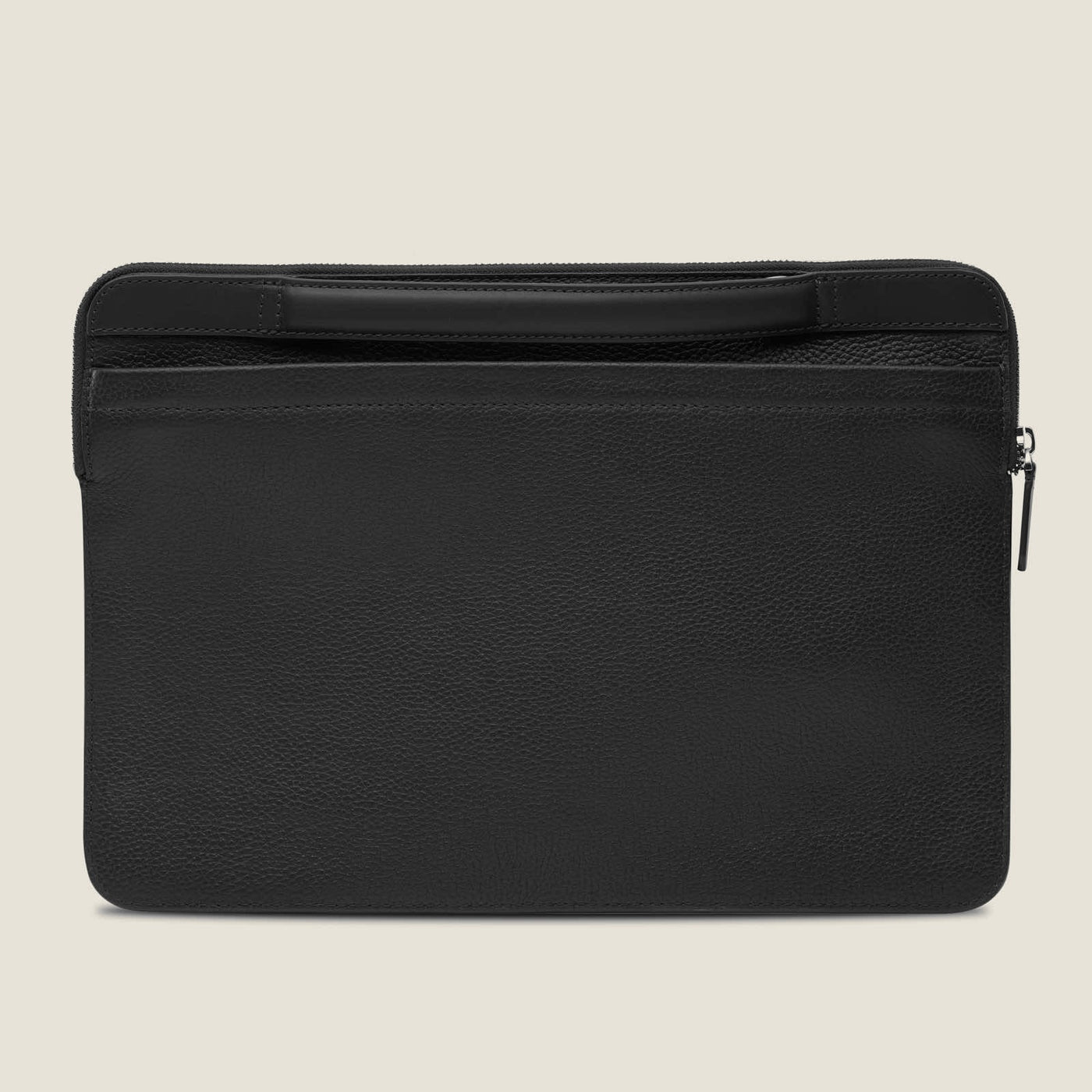 Porto 14" Leather Convertible Laptop Sleeve in Jet Black by Wool & Oak