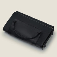 Nova - The Original Leather Garment Roller Duffle in Jet Black by Wool & Oak