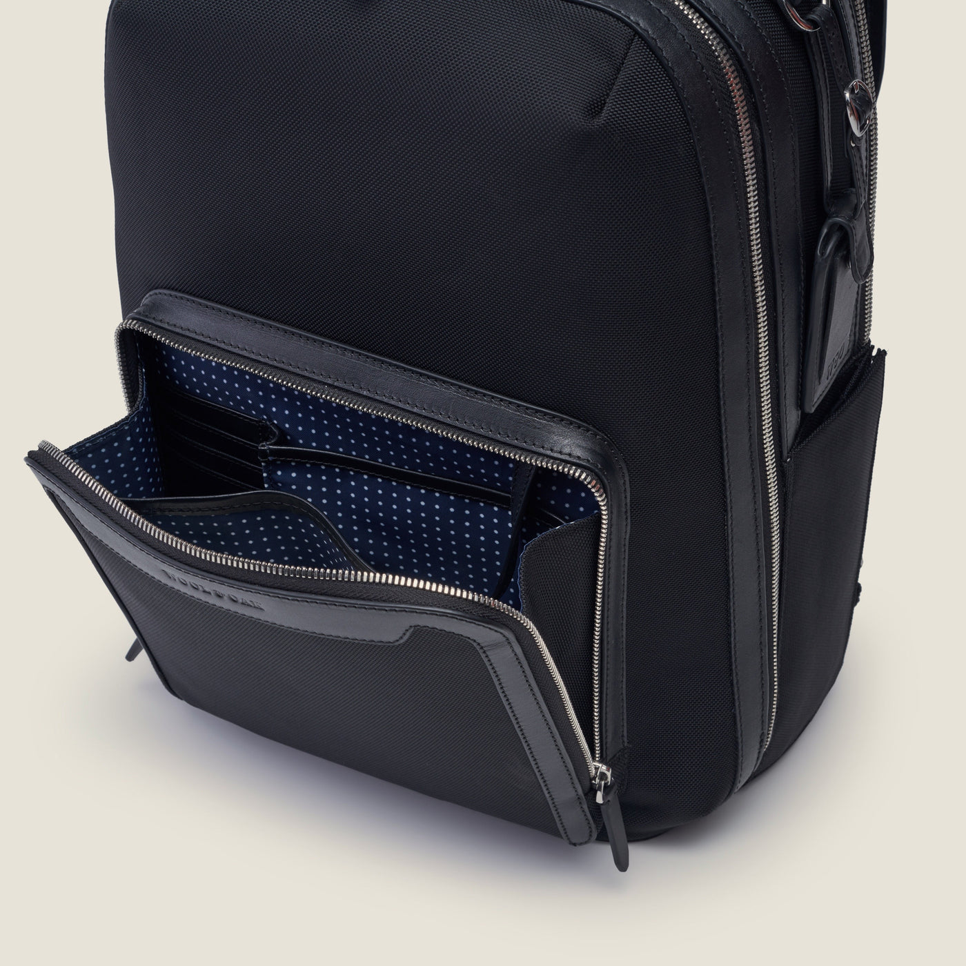 Pilot High Ballistic Nylon Travel Backpack in Black by Wool & Oak