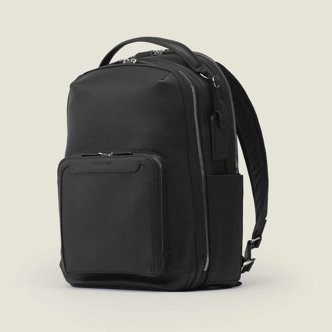 Pilot Leather Travel Backpack in Jet Black by Wool & Oak