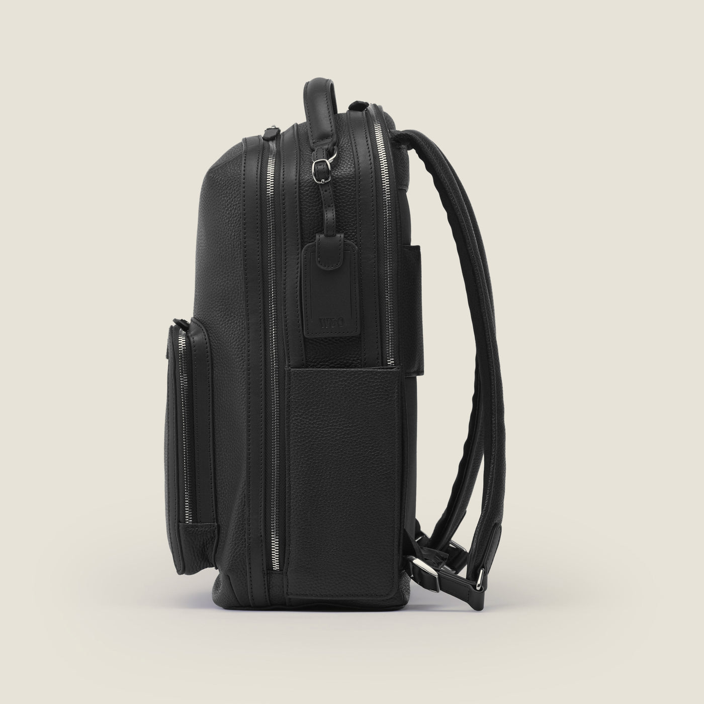 Pilot Leather Travel Backpack in Jet Black by Wool & Oak