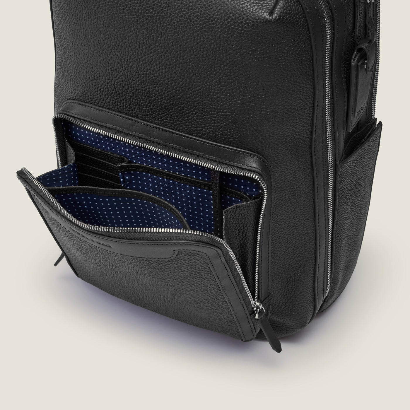 Pilot Leather Travel Backpack in Jet Black by Wool & Oak