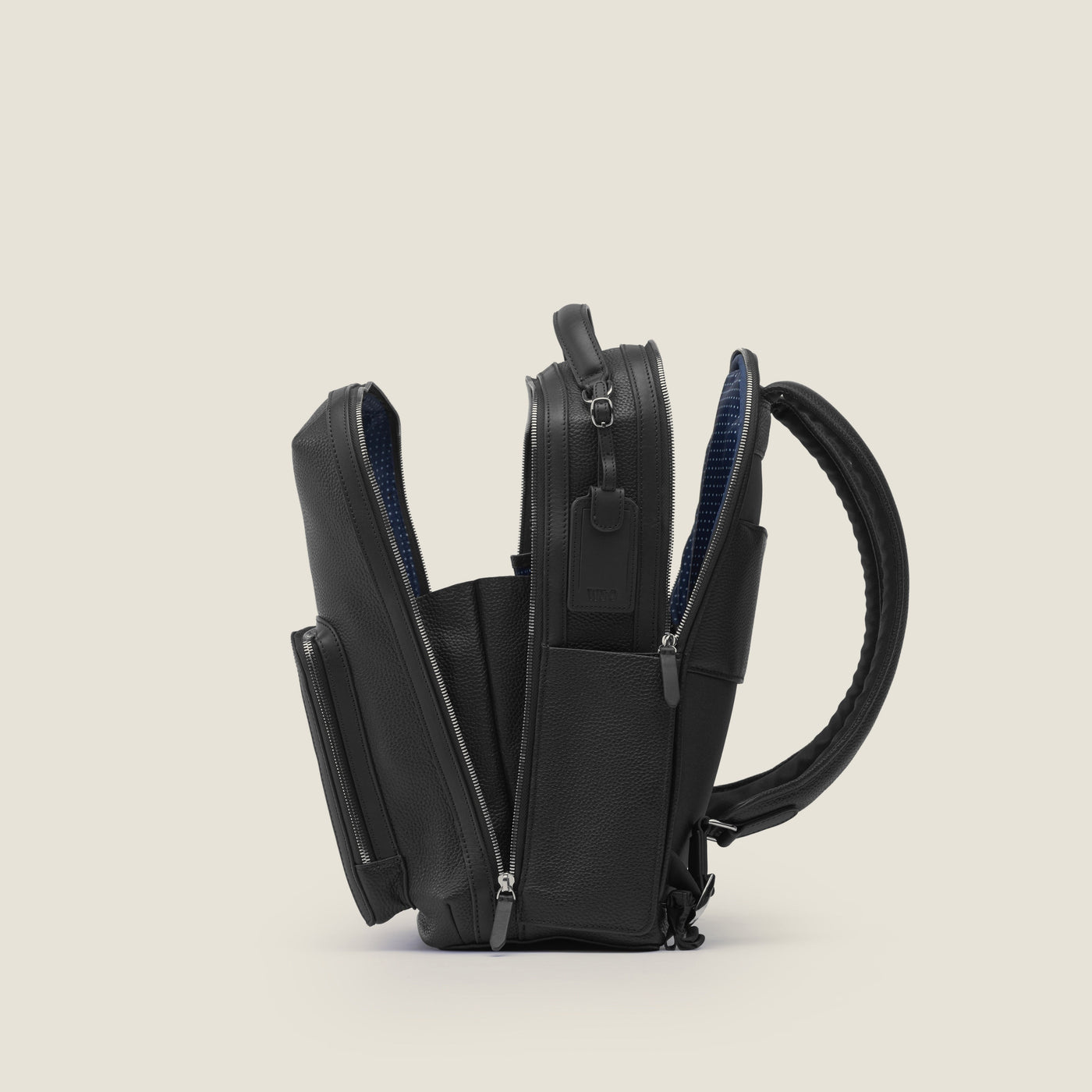 Pilot Leather Travel Backpack in Jet Black by Wool & Oak