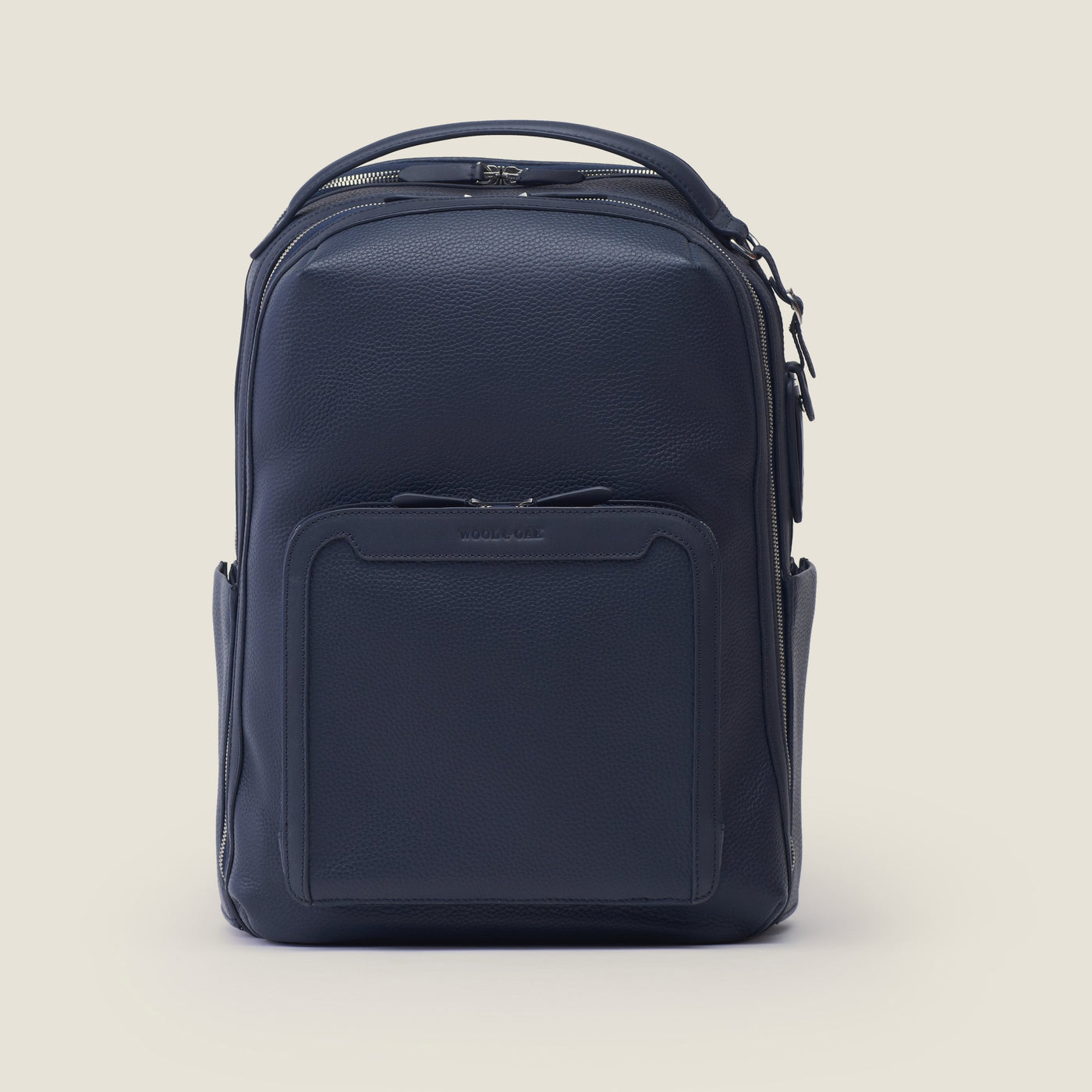 Pilot Leather Travel Backpack in Navy by Wool & Oak
