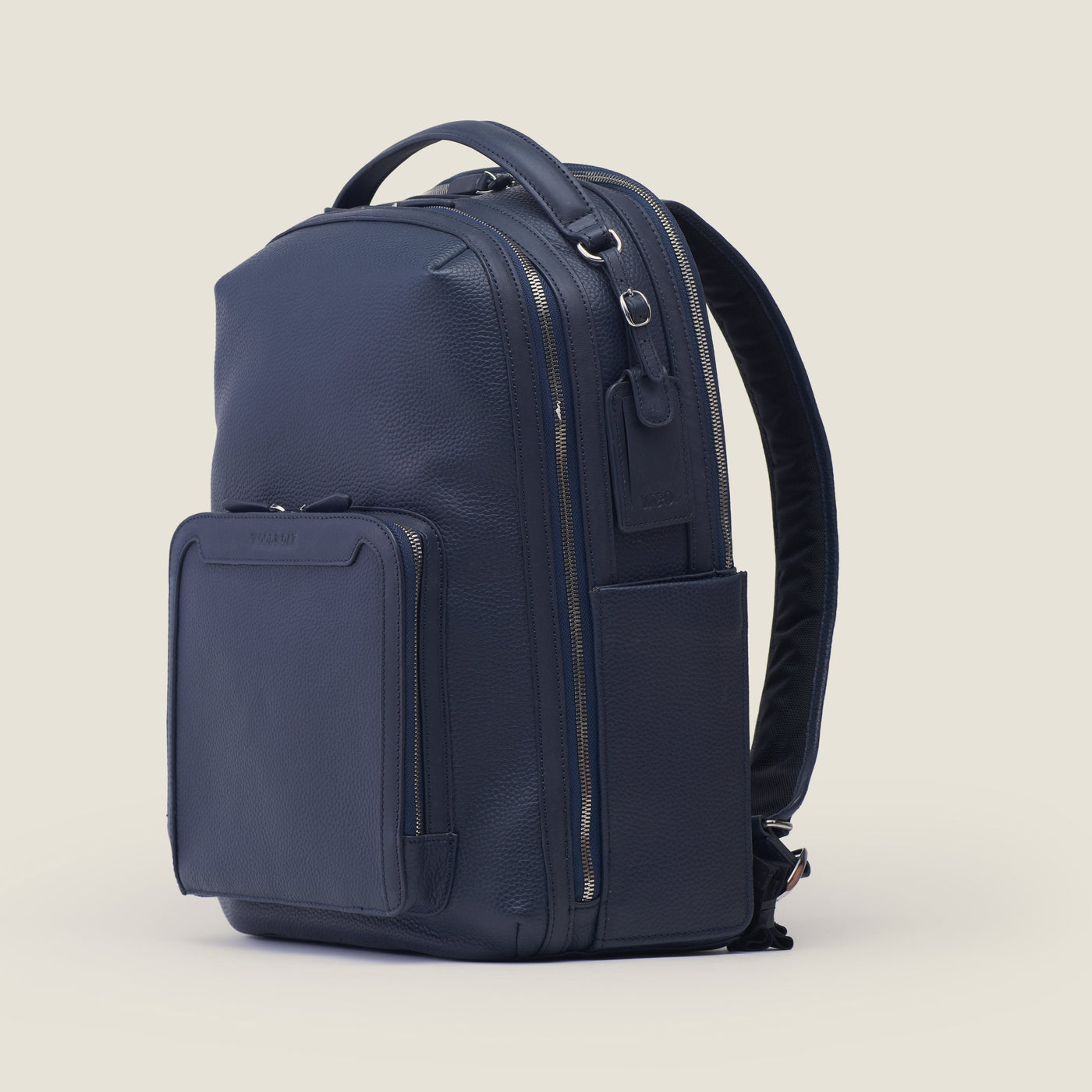 Pilot Leather Travel Backpack in Navy by Wool & Oak