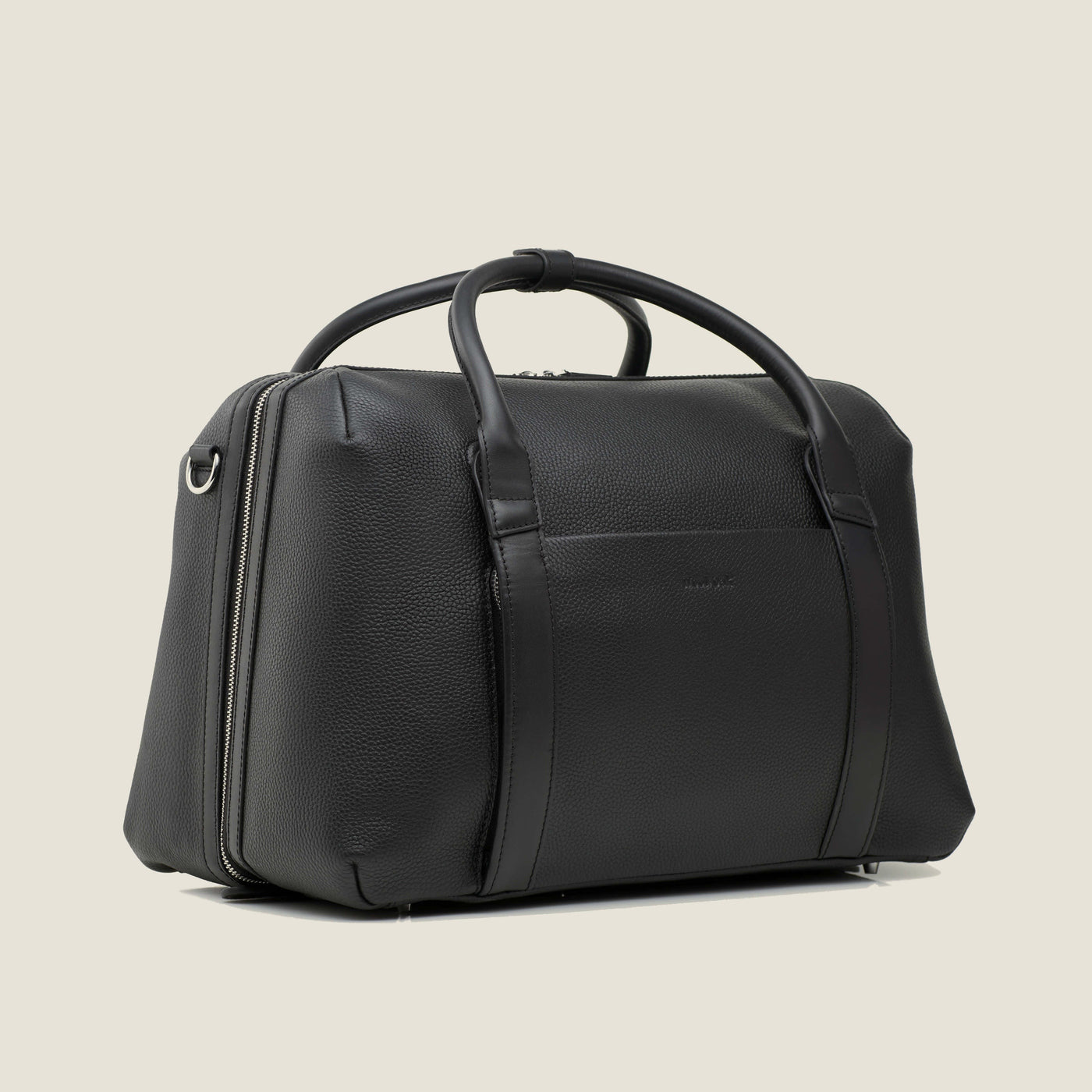 Duffle Leather Suitcase in Jet Black by Wool & Oak