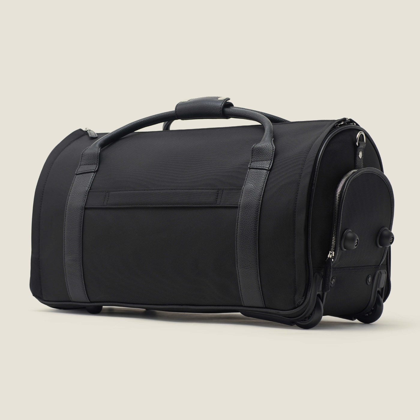 Nova - The Original Garment Roller Duffle in Jet Black High Ballistic Nylon by Wool & Oak