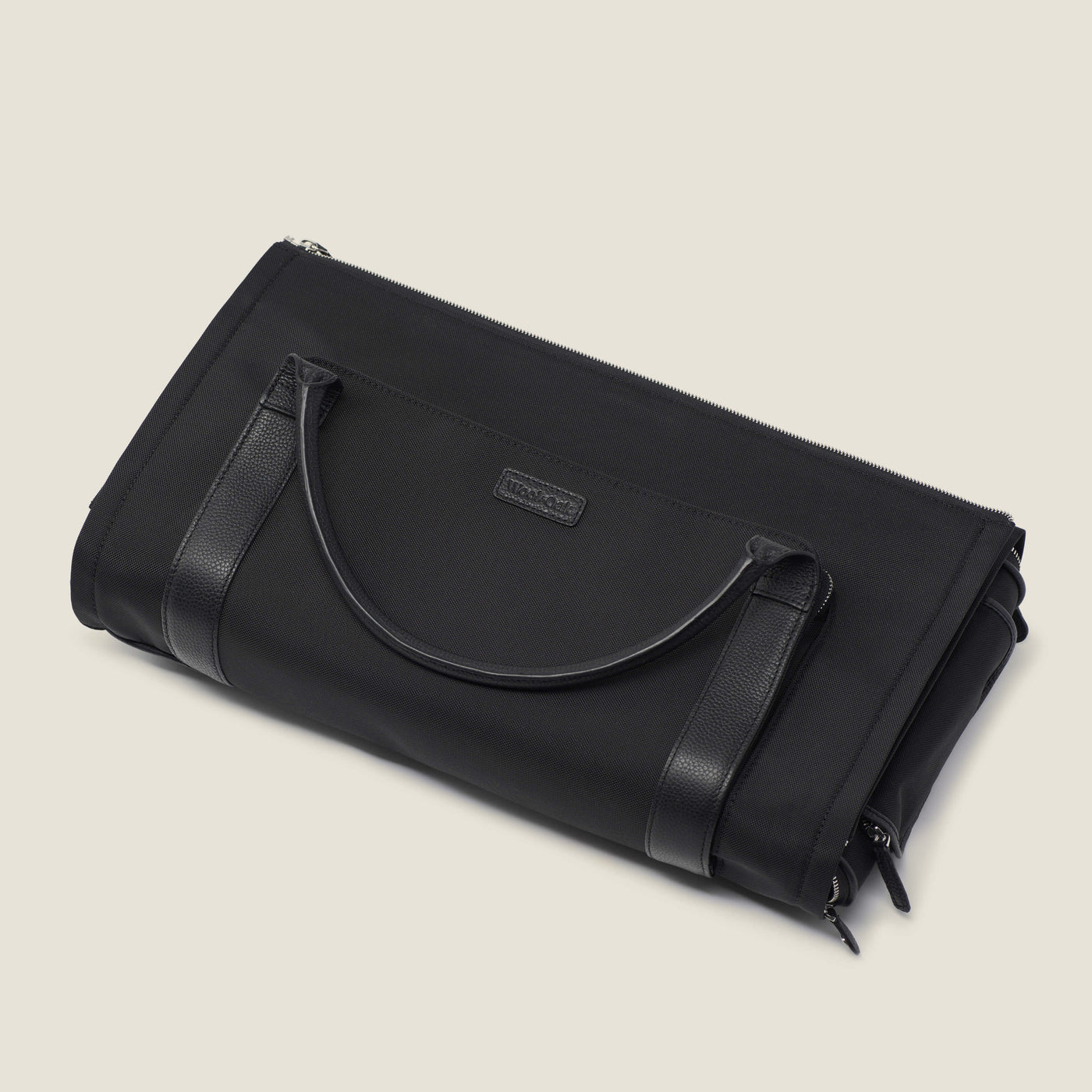 Nova - The Original Garment Roller Duffle in Jet Black High Ballistic Nylon by Wool & Oak