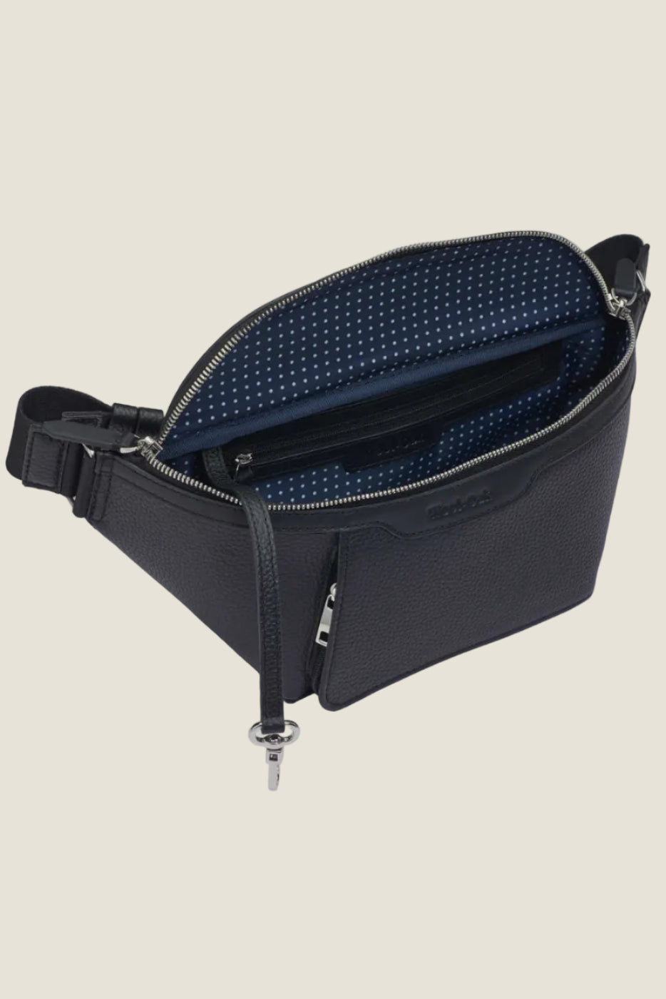 Alto Leather Sling Bag in Jet Black by Wool & Oak