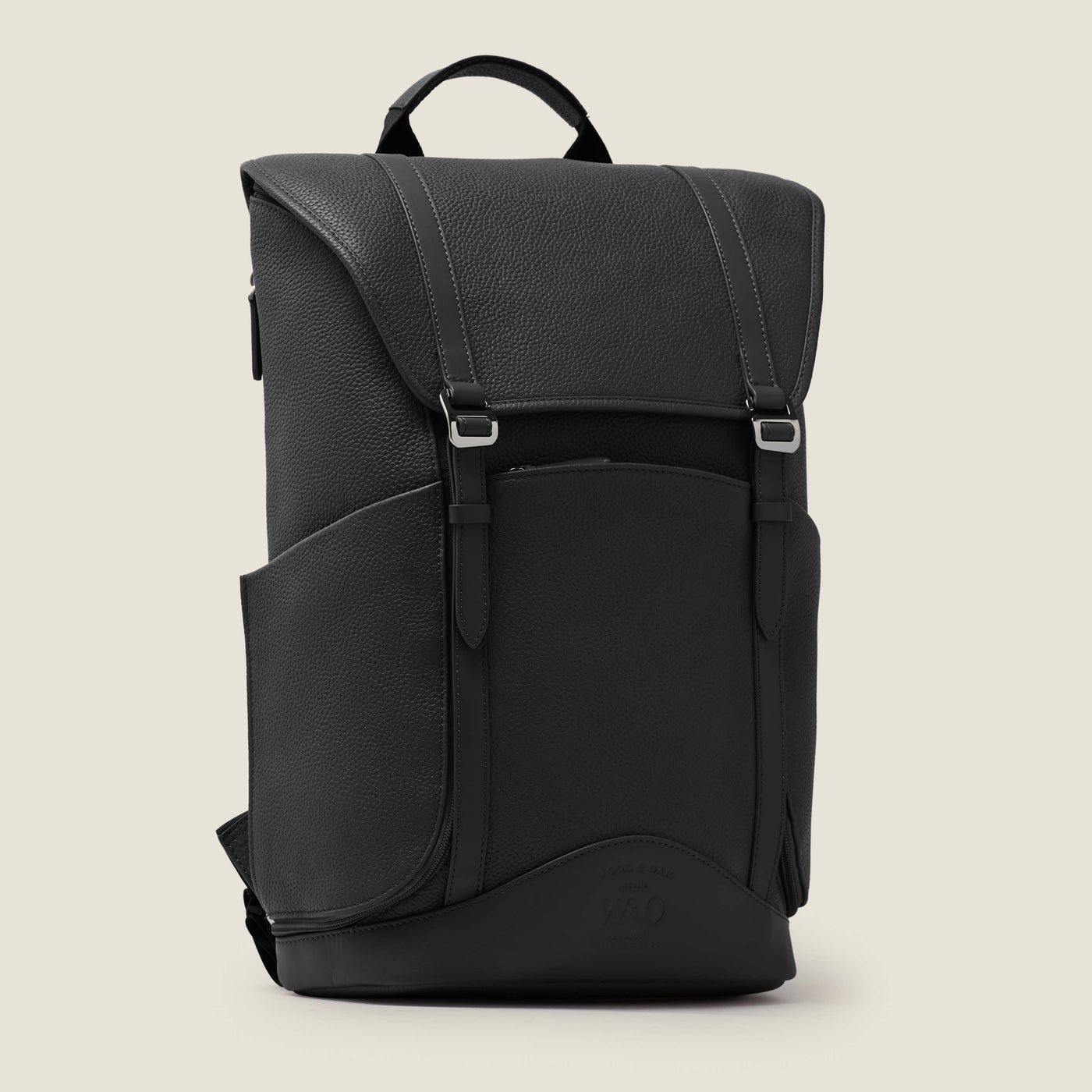 Wings Leather Travel Backpack in Jet Black by Wool & Oak