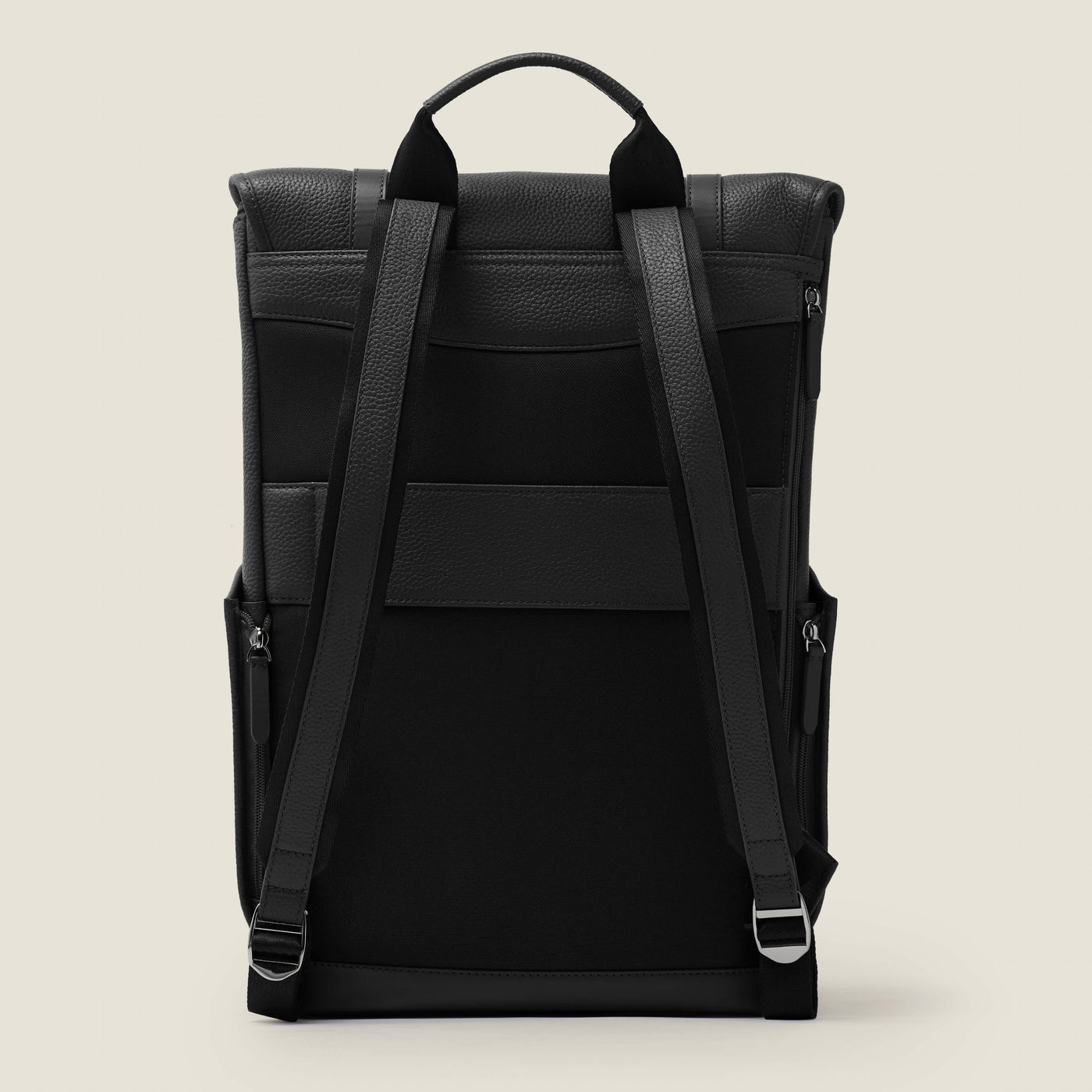 Wings Leather Travel Backpack in Jet Black by Wool & Oak