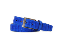 Caiman Crocodile Belt in Blue by Brookes & Hyde