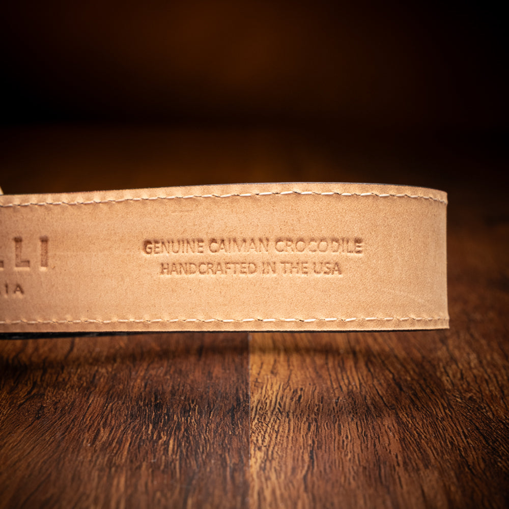 Certified Premium Crocodile Belt in Navy by Zelli Italia