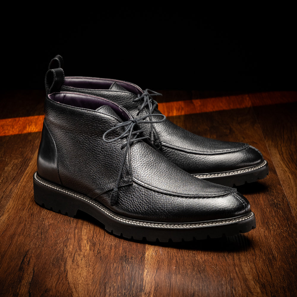 Campo High Deerskin Chukka Boot in Black by Zelli Italia