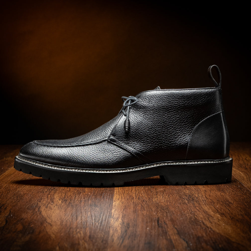 Campo High Deerskin Chukka Boot in Black by Zelli Italia