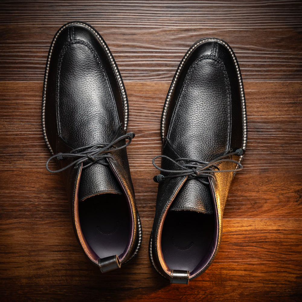 Campo High Deerskin Chukka Boot in Black by Zelli Italia