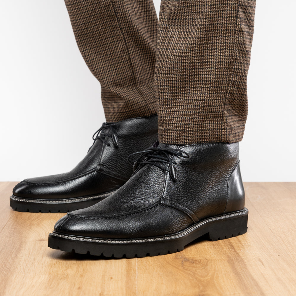 Campo High Deerskin Chukka Boot in Black by Zelli Italia