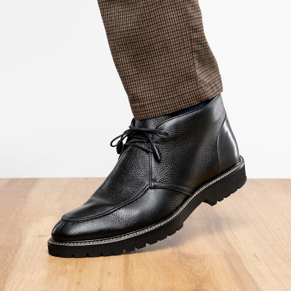 Campo High Deerskin Chukka Boot in Black by Zelli Italia