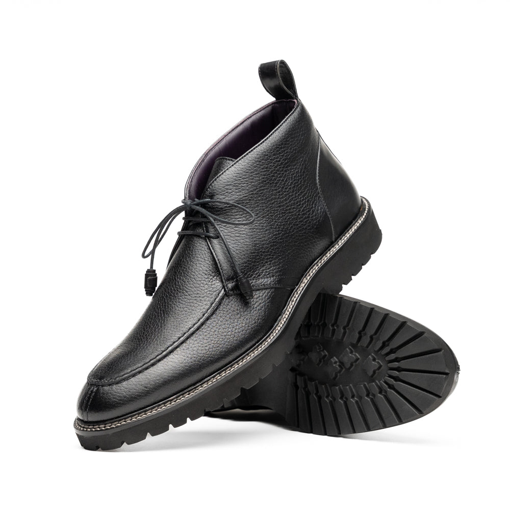 Campo High Deerskin Chukka Boot in Black by Zelli Italia
