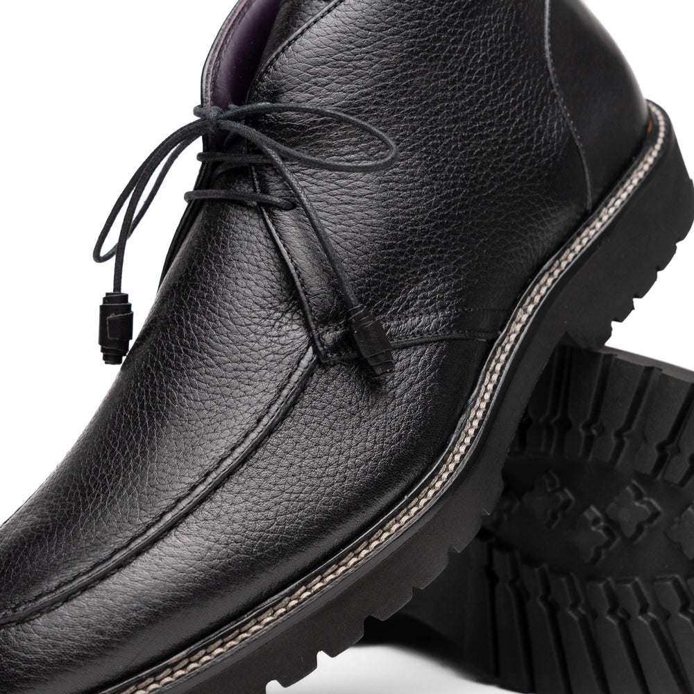 Campo High Deerskin Chukka Boot in Black by Zelli Italia