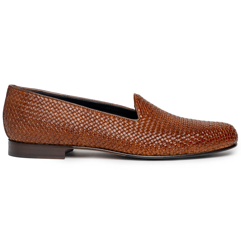 Cestino Basketweave Italian Calfskin Loafer in Cognac by Zelli Italia