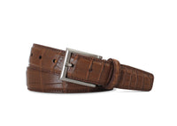 American Alligator Matte Finish Belt in Cigar Brown by Brookes & Hyde