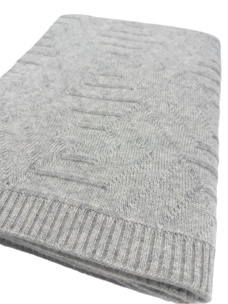 100% Cashmere French Deco Knit Throw (Choice of Colors) by Alashan Cashmere