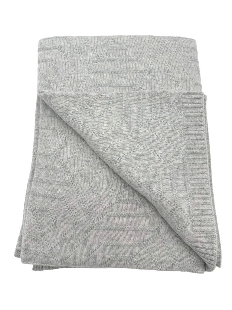 100% Cashmere French Deco Knit Throw (Choice of Colors) by Alashan Cashmere