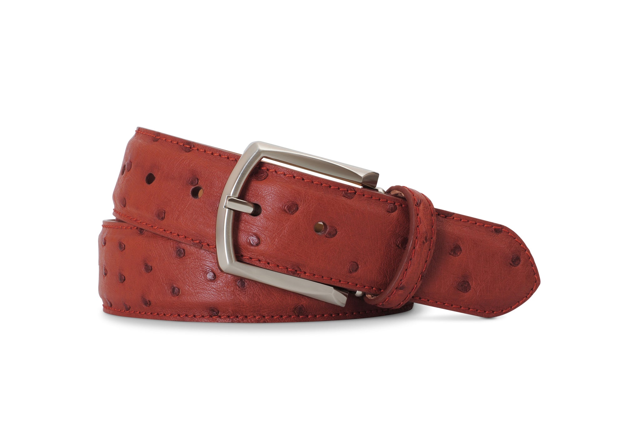 Ostrich Quill Belt in Cognac by Brookes & Hyde