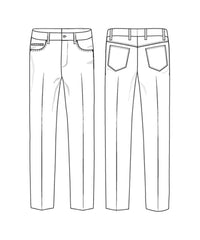 Micro Donegal Ceramica Wool Blend Comfort-EZE 5-Pocket Pant in Midnight, Size 42 (Connor Modern Fit) by Ballin
